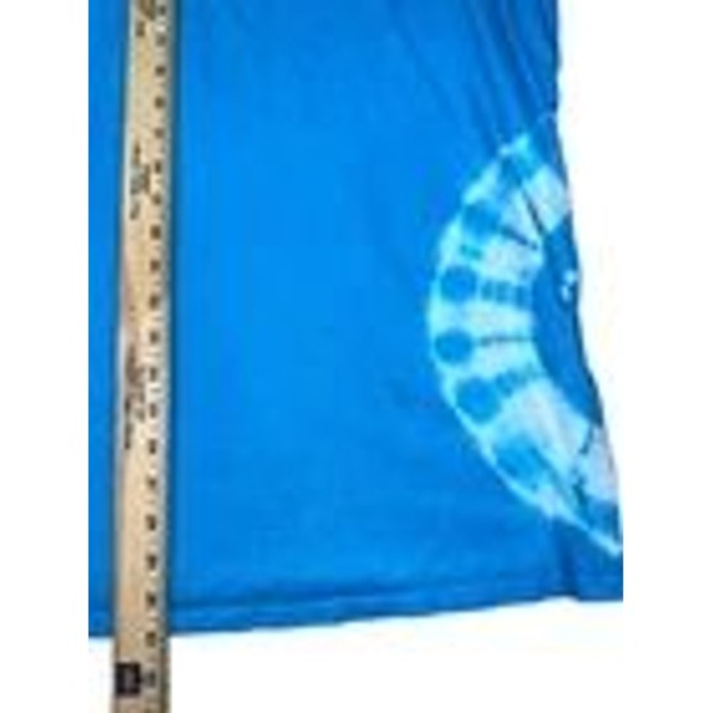 Roaman's Women's 1X Blue Tie Dye Embellished V Neck Short Sleeve T Shirt Top - Picture 7 of 8
